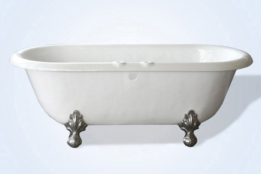 Restoria RD551-RM White 66" Double Ended ClawFoot Tub with Faucet Holes