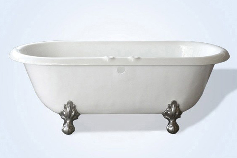 Restoria RD553-RM 66" Biscuit Double Ended ClawFoot Tub with Faucet Holes