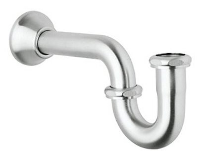 Rohl RPT114APC Traditional Style Extended Decorative P-Trap with Bell Flange in Polished Chrome 