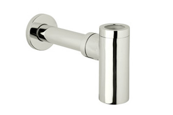 Rohl RPT124APC Modern Cylinder Style Extended Decorative P-Trap with Flat Flange in Polished Chrome