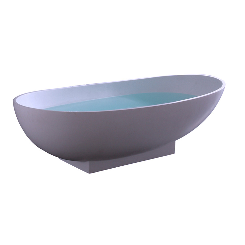 Barclay RTOVN70-OF-WH Carlyle Resin Oval Soaking Bathtub In Matte White