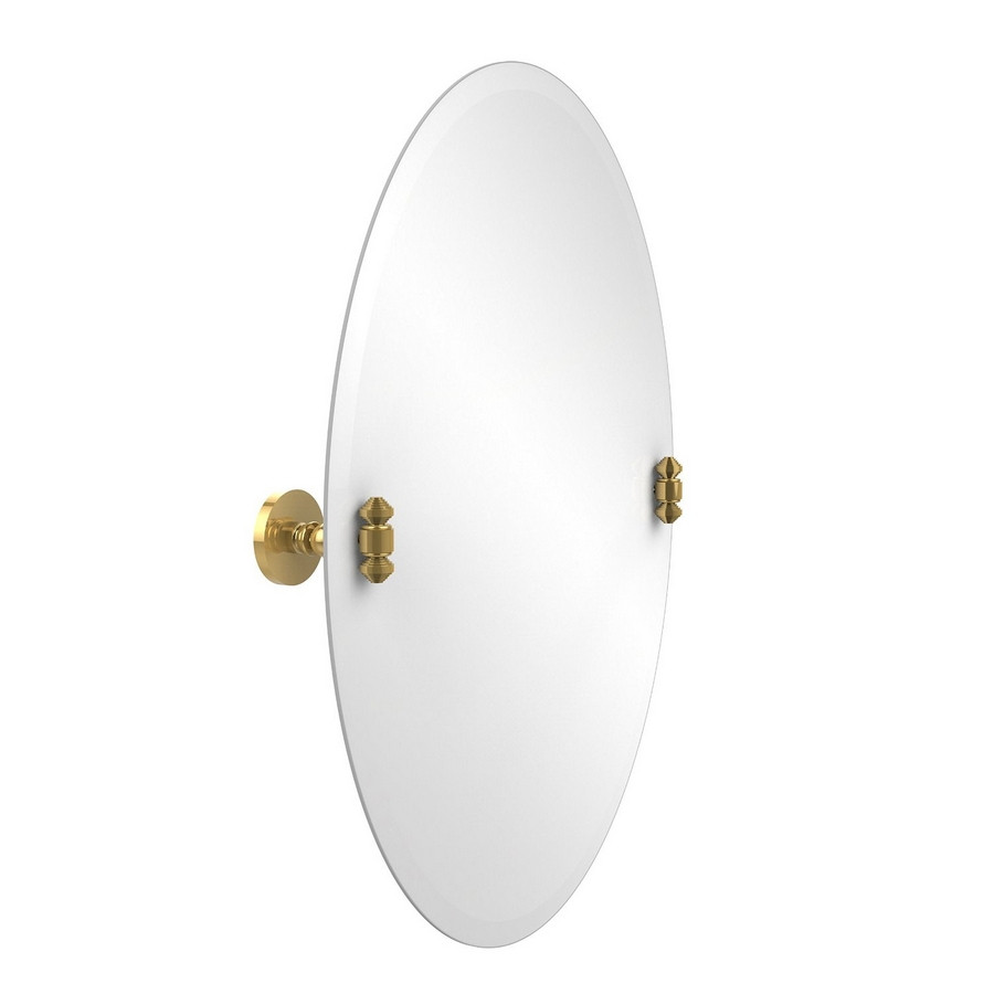 Allied Brass SB-91-PB Oval Tilt Mirror with Beveled Edge in Polished Brass