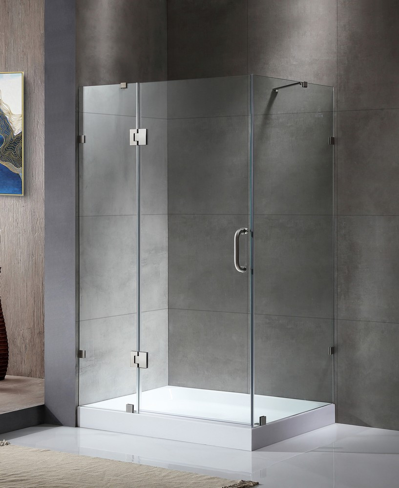 ANZZI SD-AZ03-01CH Archon Frameless Hinged Shower Door In Polished Chrome
