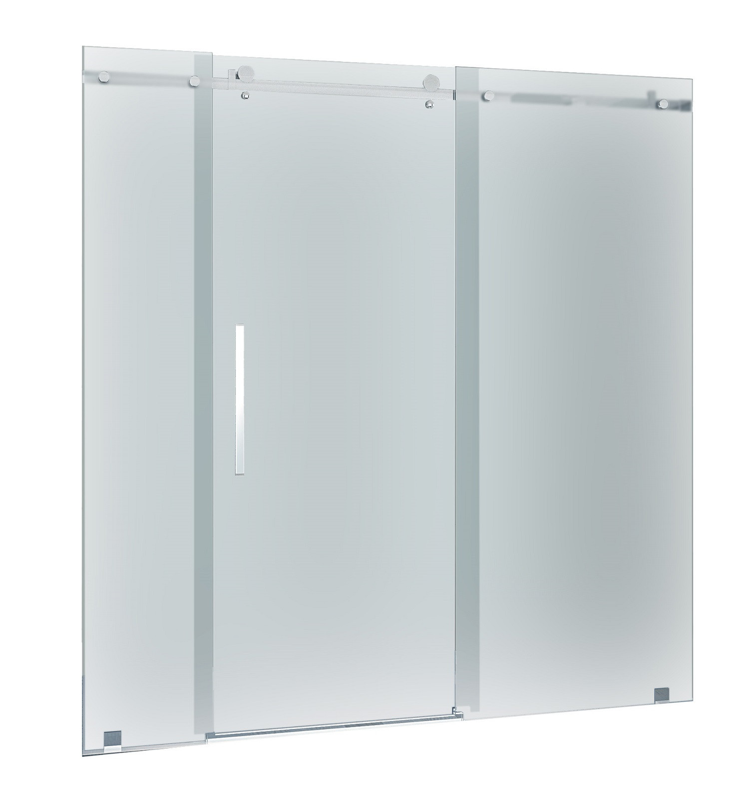 Aston Global SDR976F-CH-72-10 Chrome Sliding Shower Door With Frosted Glass