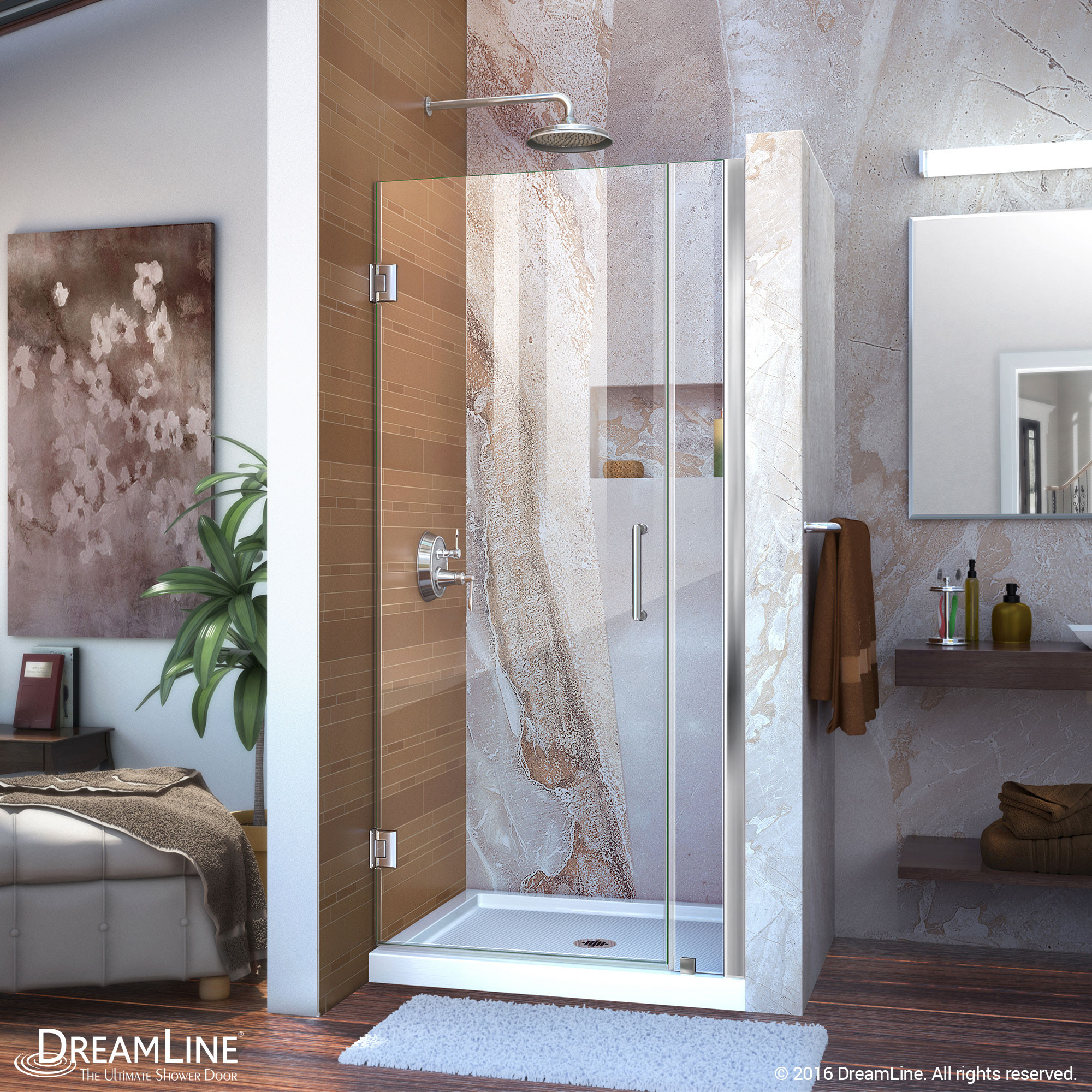 DreamLine SHDR-20367210 Chrome Frameless 36-37" Adjustable Shower Door
