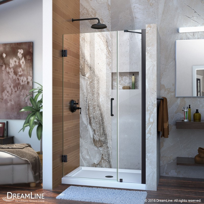 Dreamline SHDR-20407210-09 Satin Black 40-41" Adjustable Shower Door