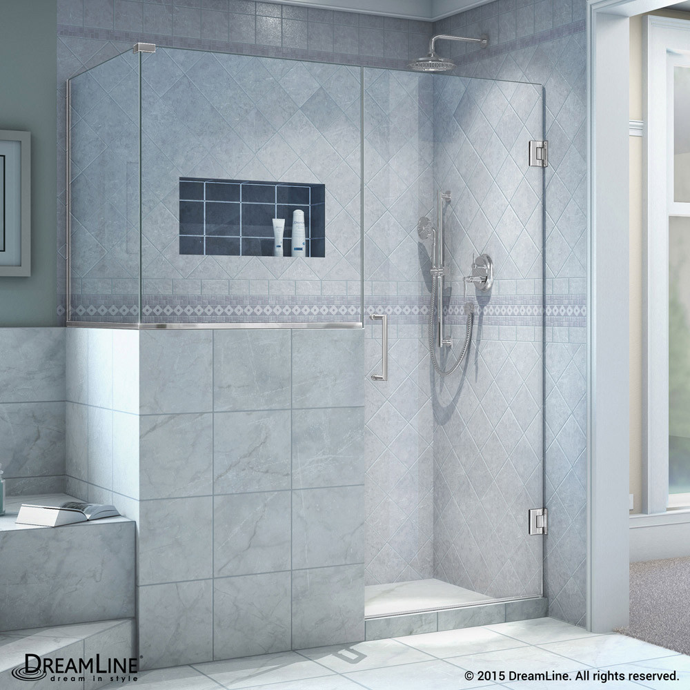DreamLine SHEN-2423243630-01 Unidoor Plus Hinged Shower Enclosure In Chrome Finish