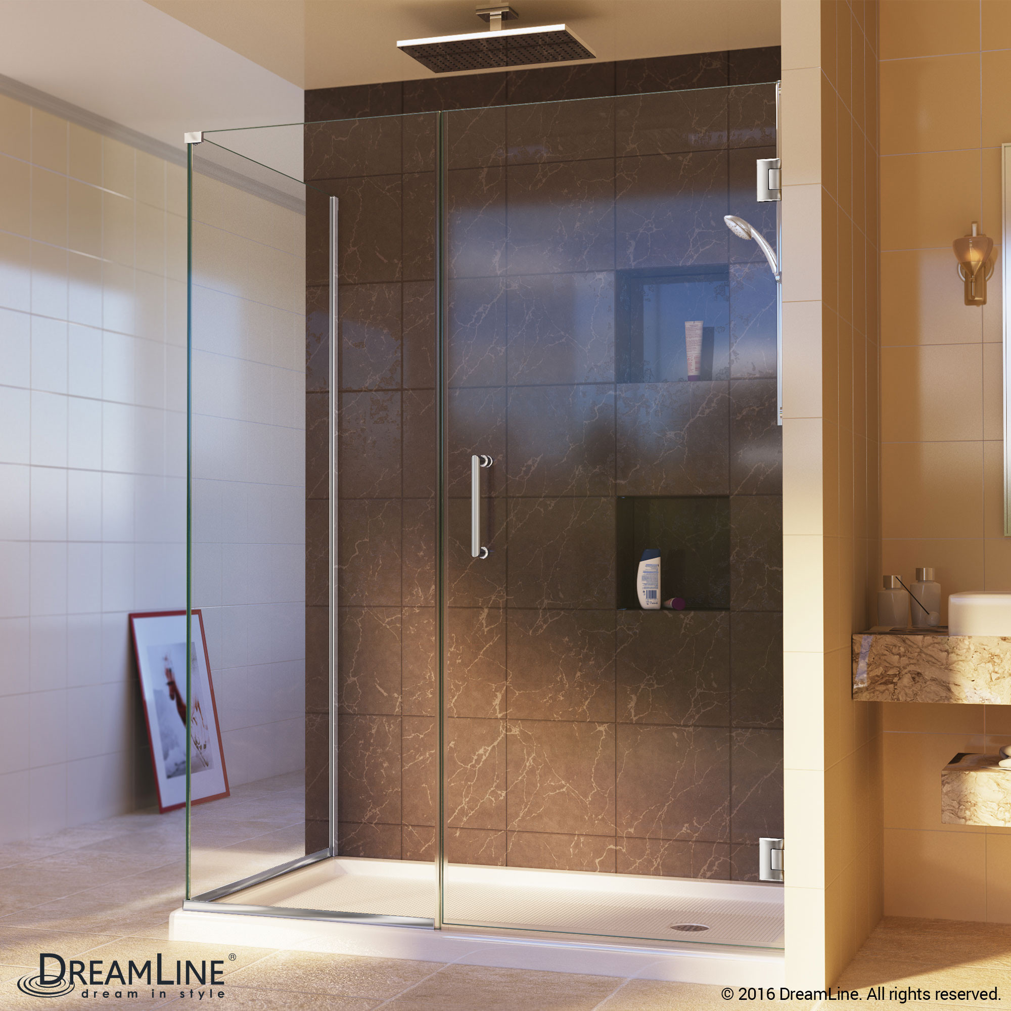 DreamLine SHEN-24295300-01 Chrome Unidoor Plus 29-1/2x 30-3/8 x 72" Hinged Shower Enclosure