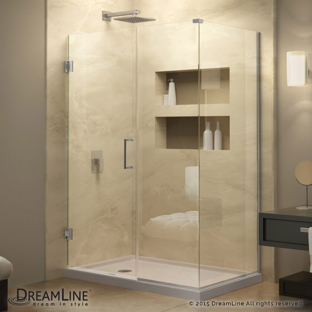 DreamLine SHEN-24335340-01 Unidoor Plus Hinged Shower Enclosure In Chrome Finish Hardware