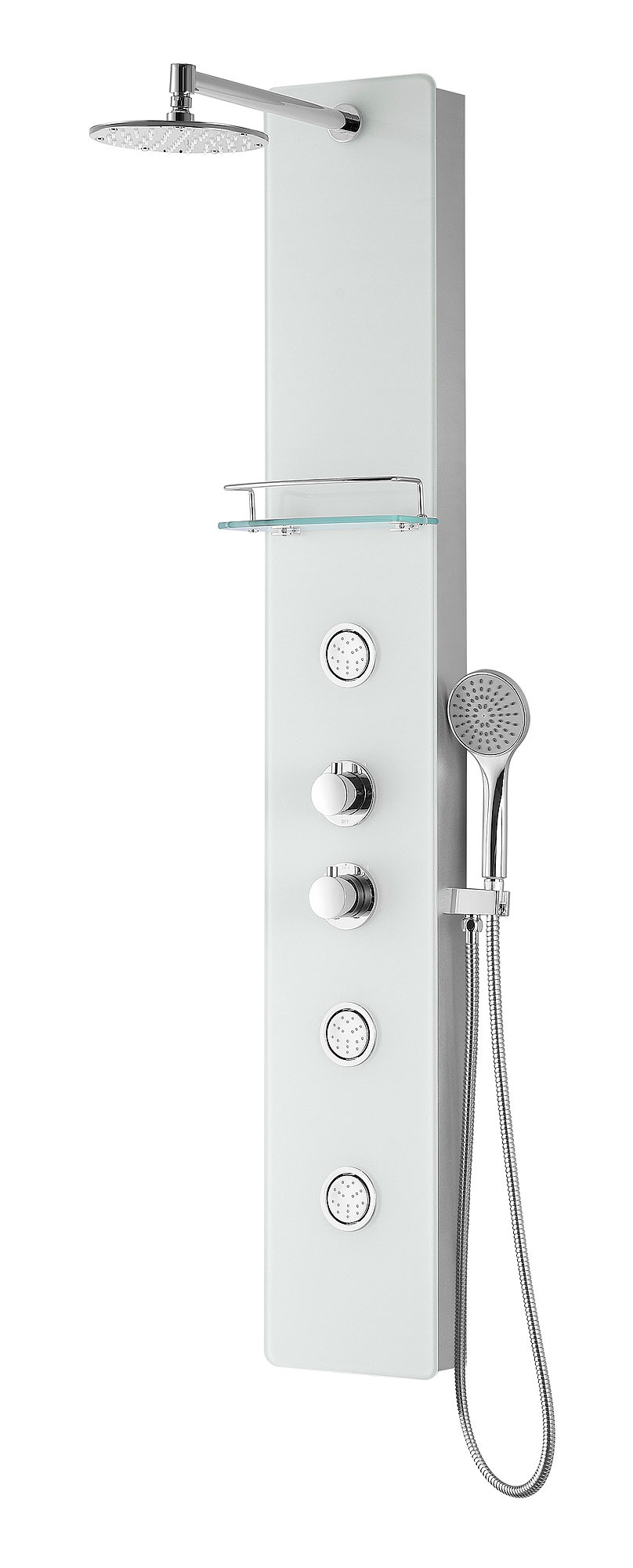 ANZZI SP-AZ052 Savannah Series Shower Panel System In White With Spray Wand