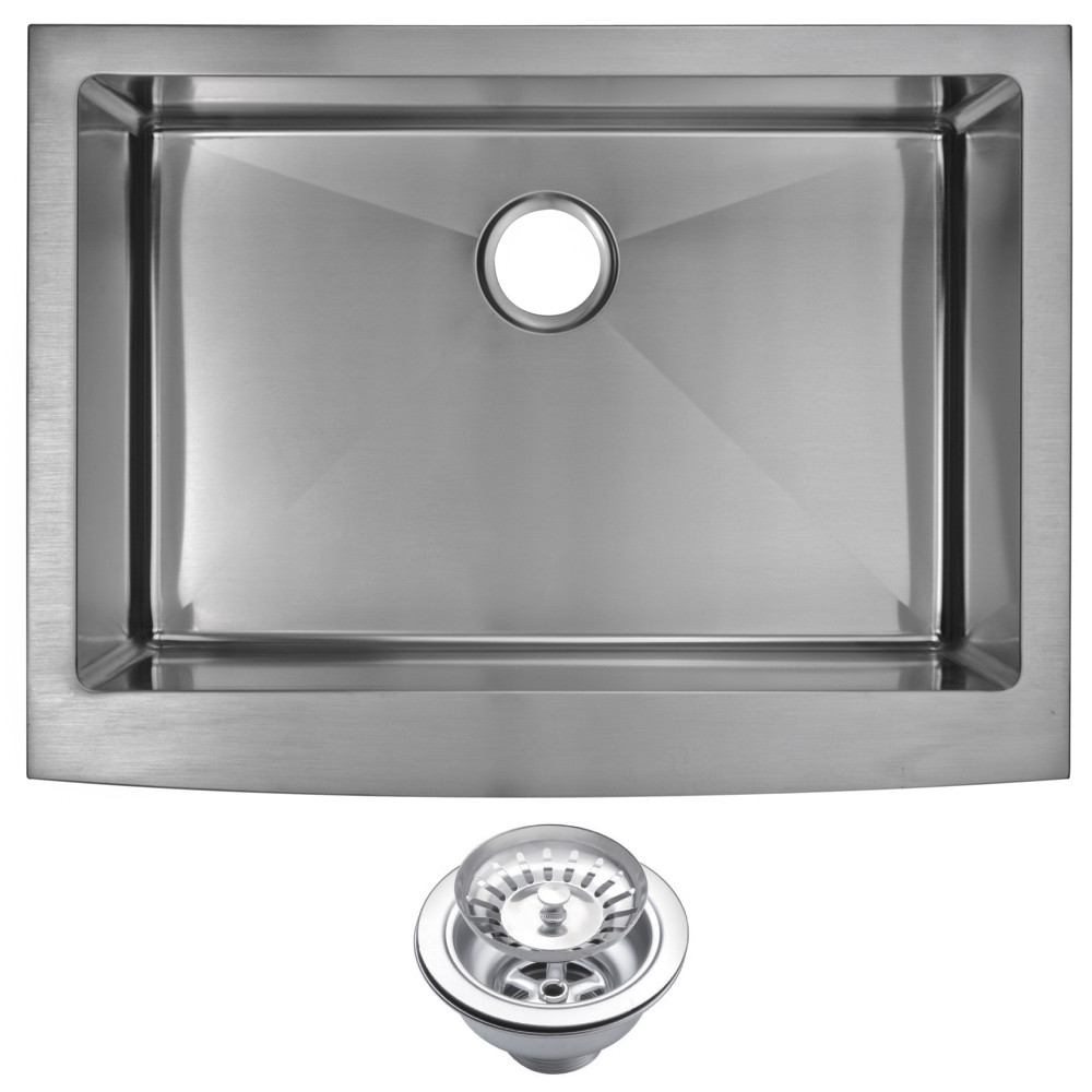 Water Creation SSS-AS-3022B Single Bowl Stainless Steel Farmhouse Sink