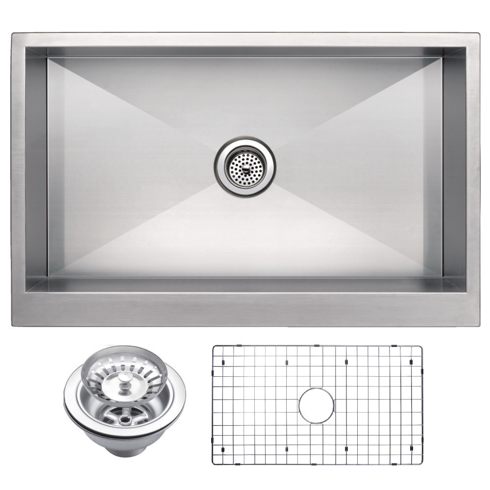 Water Creation SSSG-U-3321A Single Bowl Stainless Steel Apron Front Sink