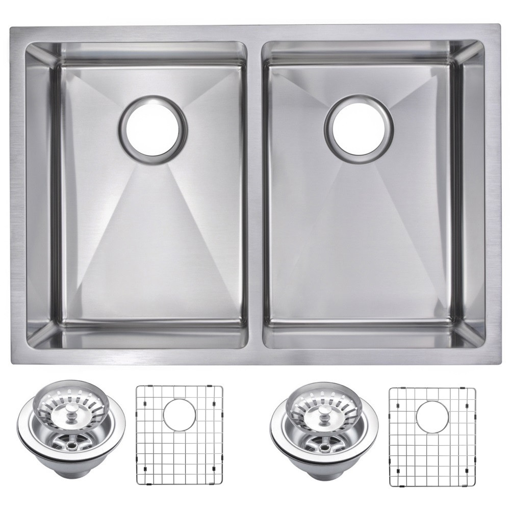 Water Creation SSSG-UD-2920A 50/50 Double Bowl Stainless Steel Kitchen Sink