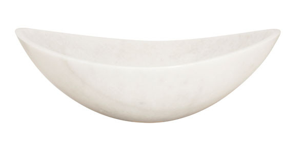 Lenova SV-20 White Marble Stone Sink Roman Tub Design Above Counter