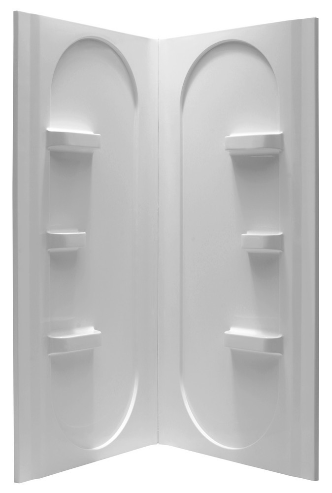 ANZZI SW-AZ007WH Studio Direct-to-Stud Corner Bathroom Shower Wall In White