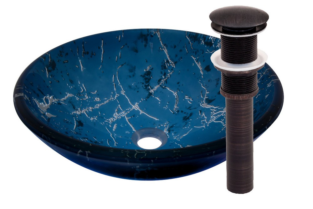Novatto TID-269ORB MARMO Glass Vessel Bathroom Sink Set - Oil Rubbed Bronze