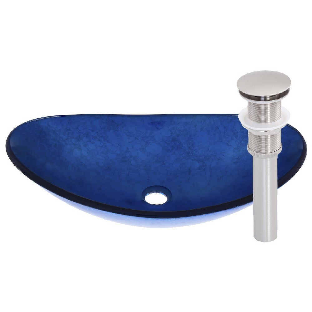 Novatto TIG-S132-8031BN AZZURRO Vessel Bathroom Sink Set - Brushed Nickel