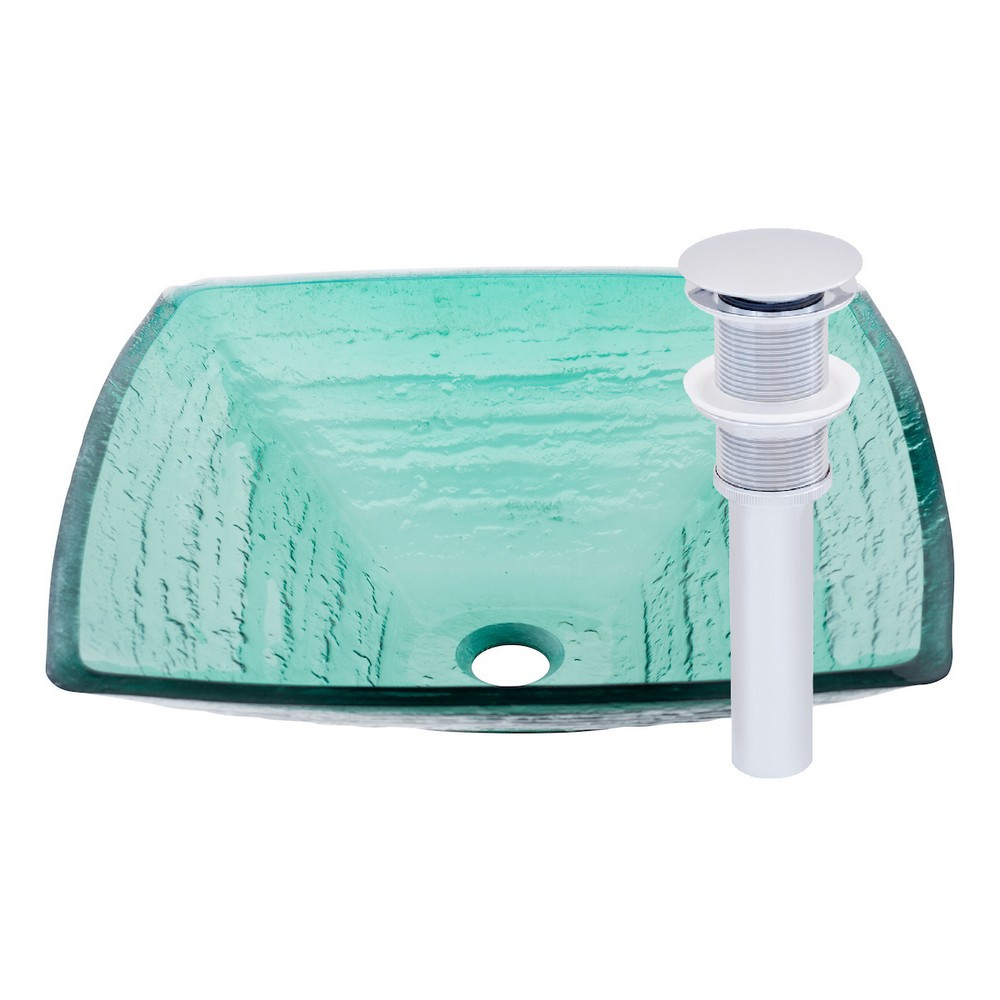 Novatto TIS-286G-D SAUNA Light green Glass Vessel Bathroom Sink Set