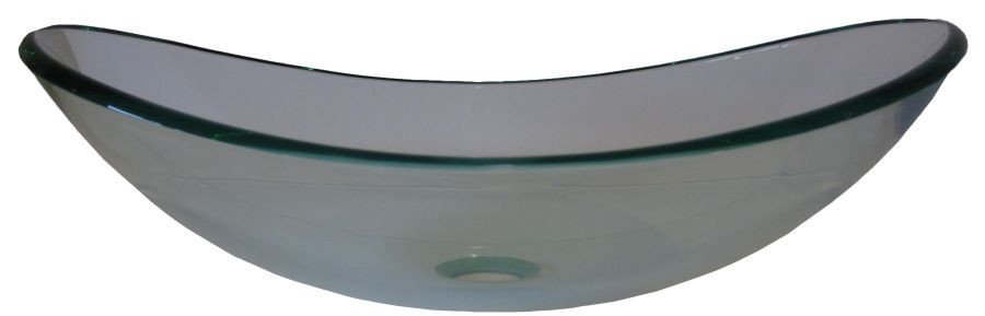 Novatto TIS-324C Chiaro Clear Slipper Tempered Glass Vessel Sink