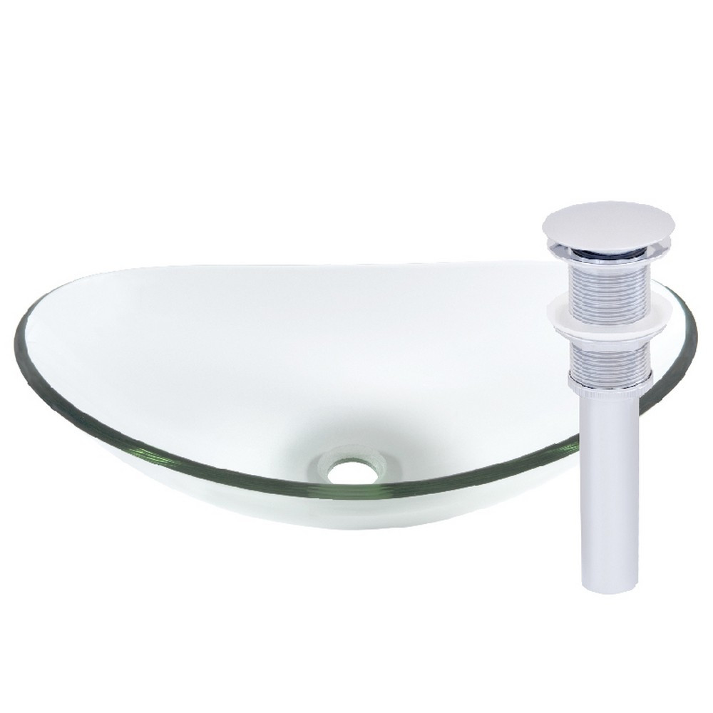 Novatto TIS-324CCH CHIARO Glass Vessel Bathroom Sink Set - Chrome