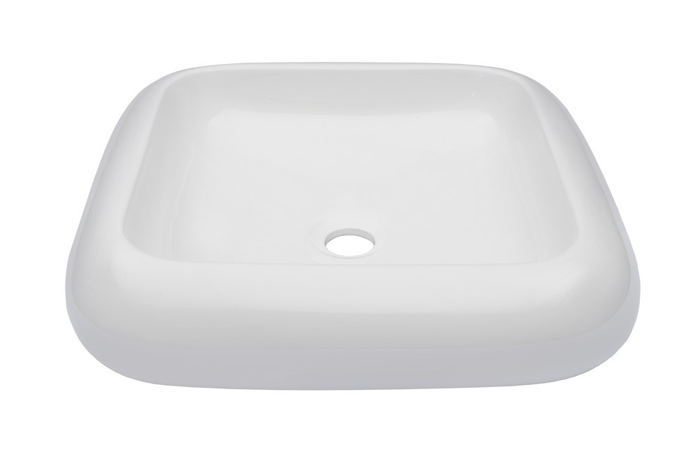 Novatto TP-V02W BIANCO Square Bright White Ceramic Vessel Bathroom Sink