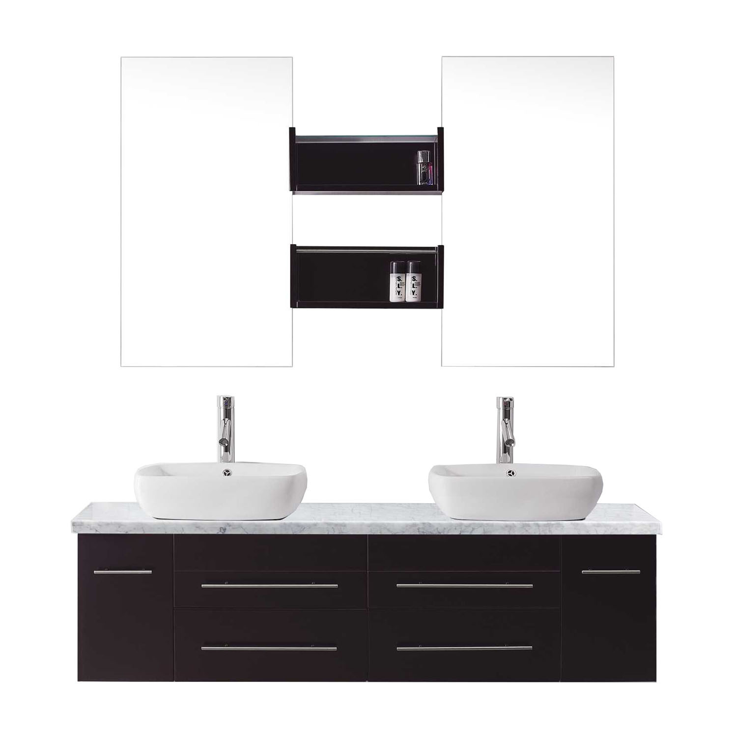 VIRTU UM-3051-WM-ES Augustine 59 Inch Double Bathroom Vanity Set In Espresso