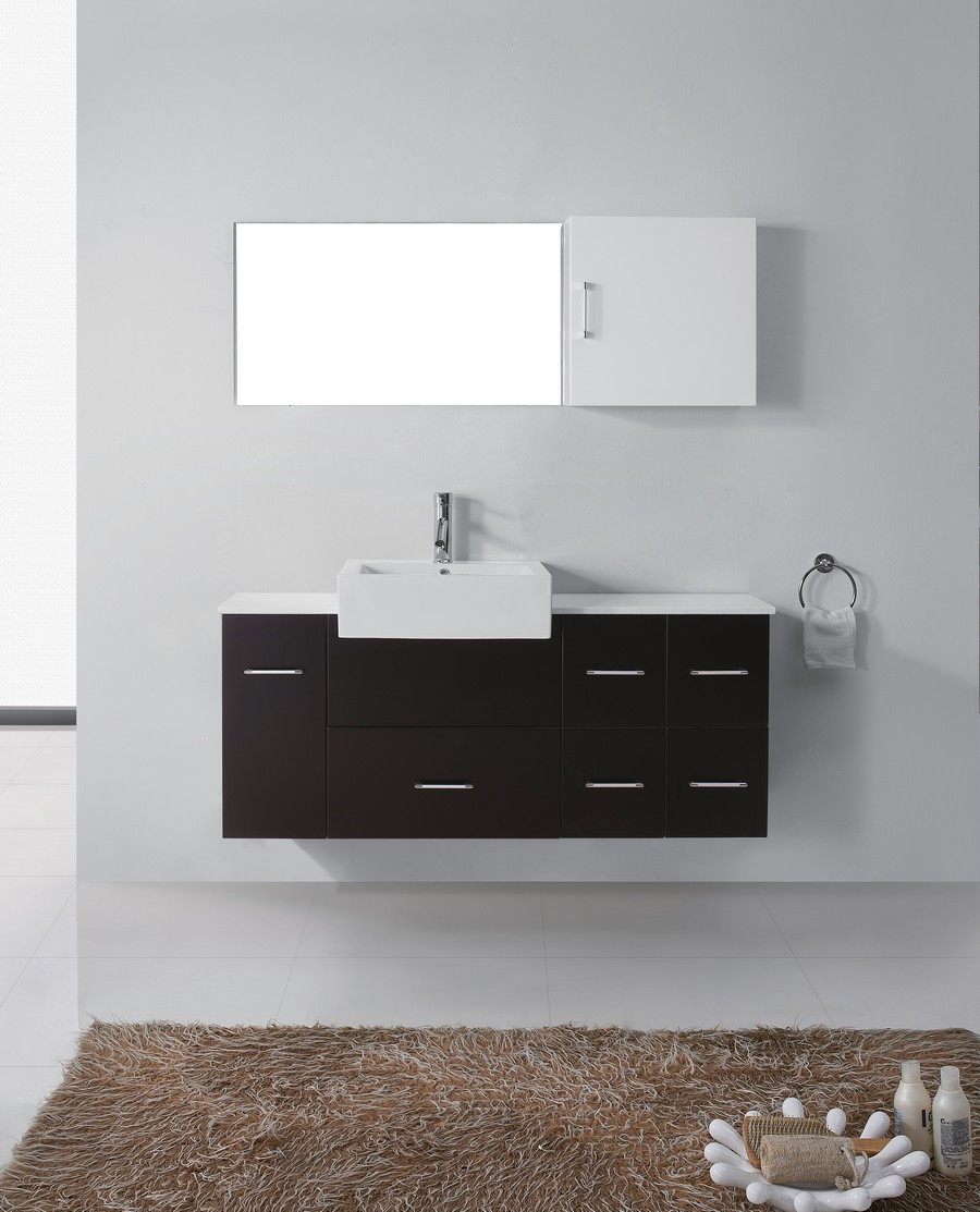 Virtu UM-3055-S-ES 55" Hazel Espresso Single Sink Bathroom Vanity