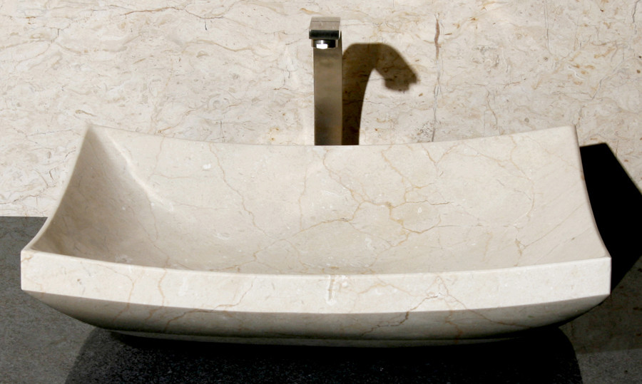 Allstone V-VZ1816-CM Crema Marfil Marble Vessel Sink