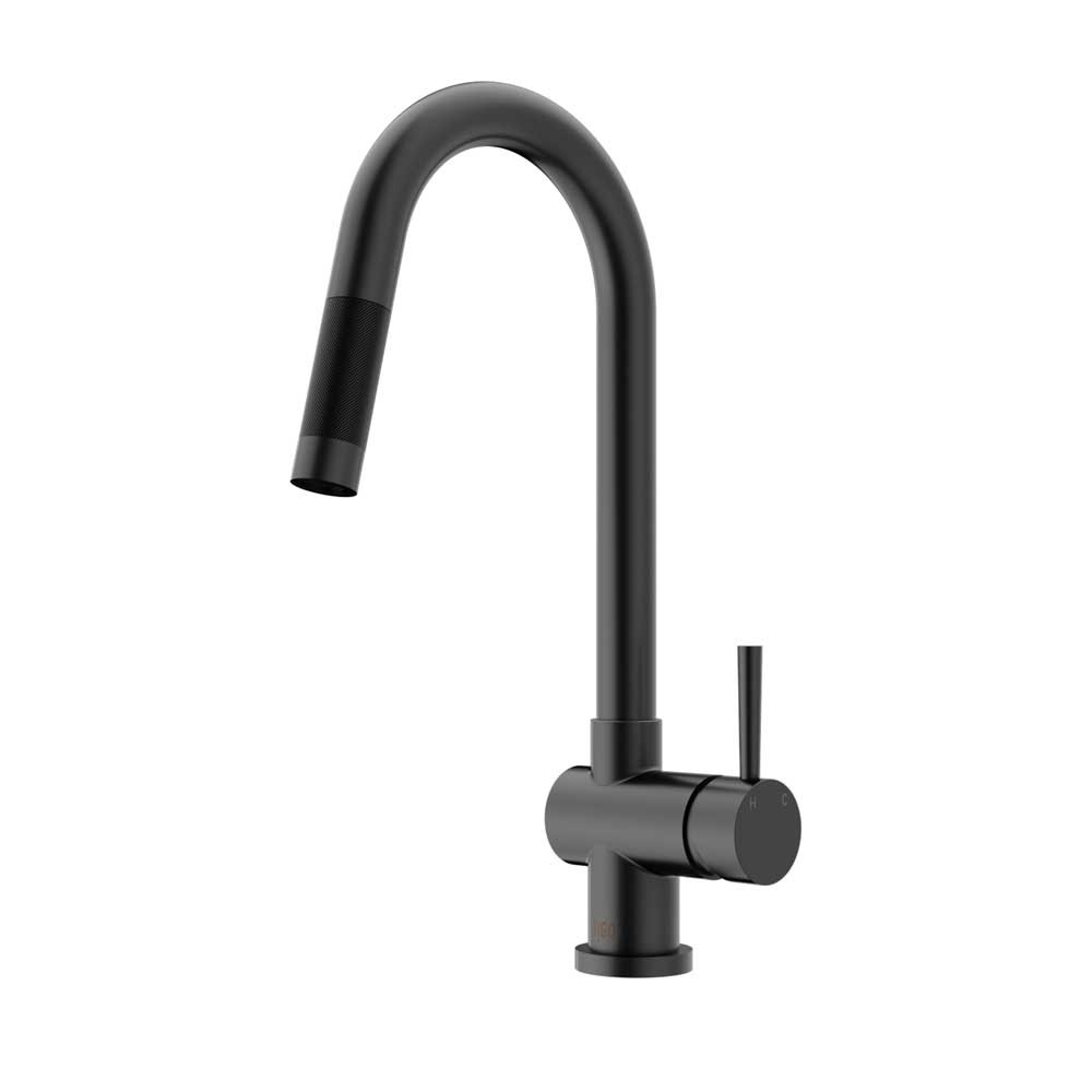 VIGO VG02008MB Kitchen Faucet in Matte Black with Single Pull-Down Spray