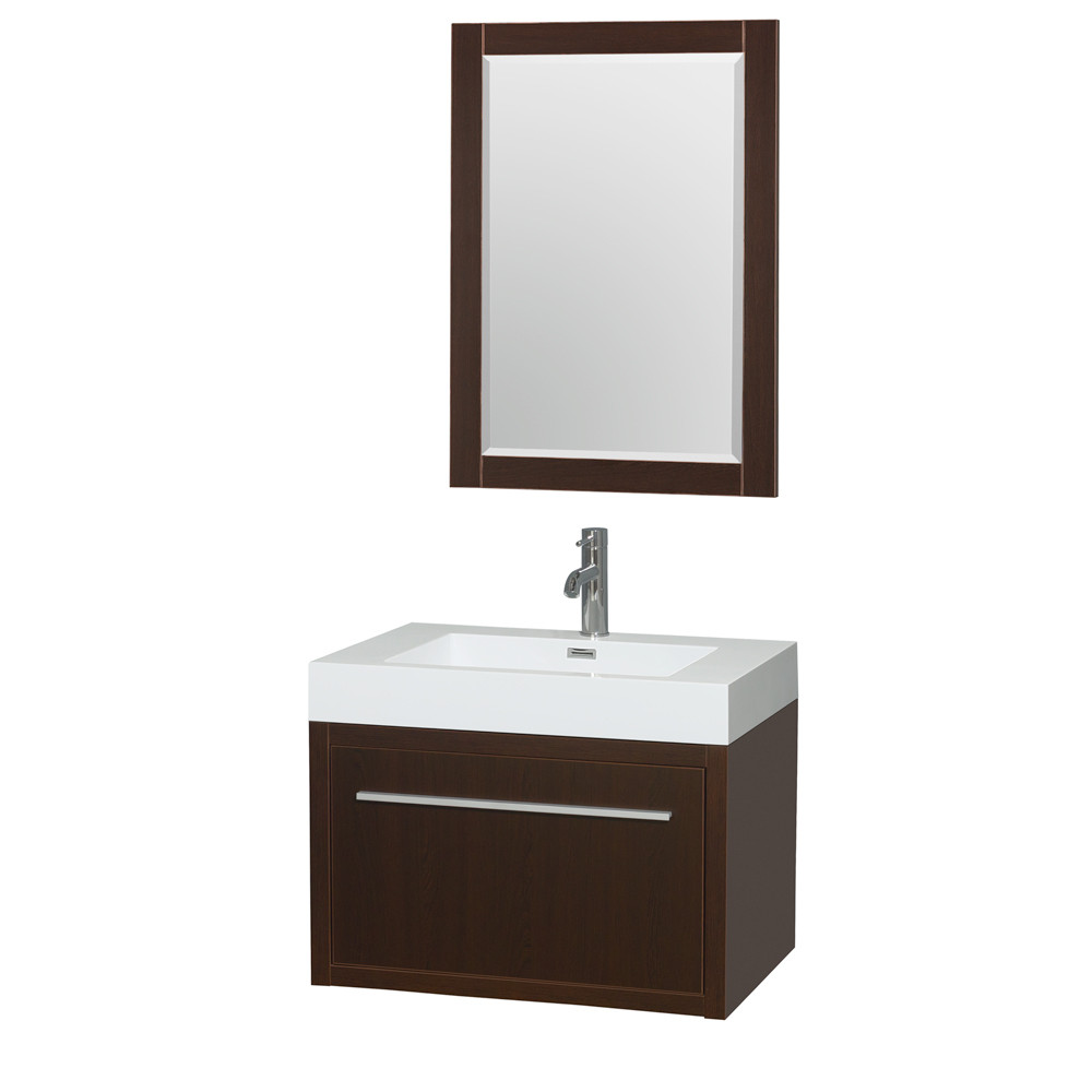 Wyndham WCR430030SESARINTM24 30 Inch Wall-Mounted Bathroom Vanity Set In Espresso