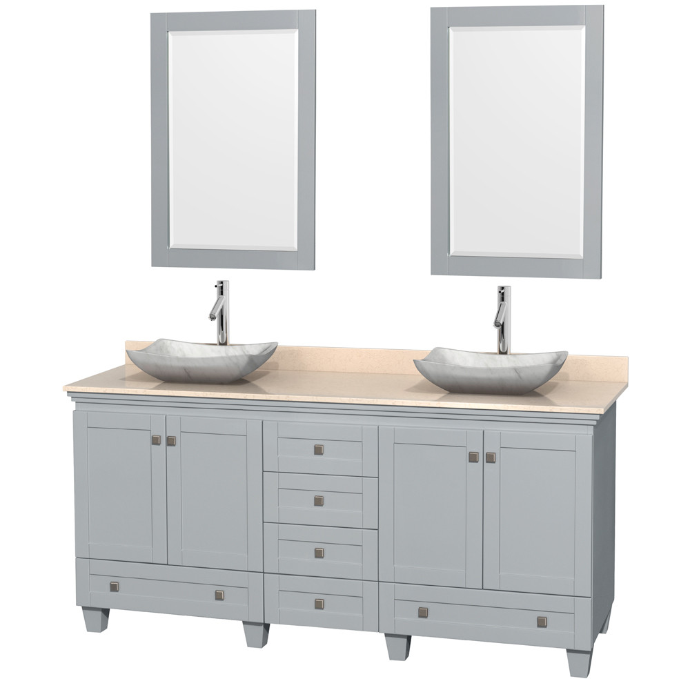 Wyndham WCV800072DOYIVGS3M24 Acclaim Bathroom Vanity in Oyster Gray with Ivory Marble