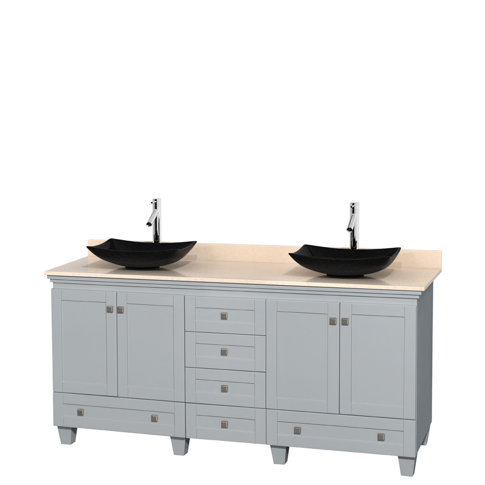 Wyndham WCV800072DOYIVGS4MXX Acclaim Vanity in Oyster Gray with Ivory Marble Top