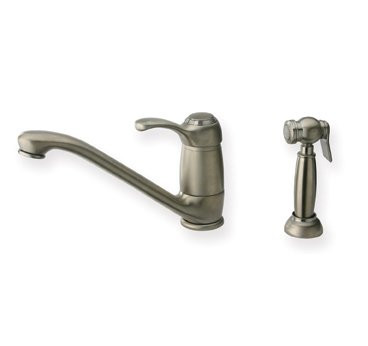Whitehaus WH23574 Single Lever Straight Deck Mount Faucet with Side Spray