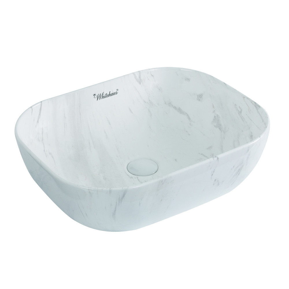 Whitehaus WH71302-F12 Isabella Plus Collection Rectangular Above Mount Basin With Center Drain