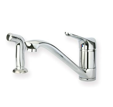 Whitehaus WH76574 Single Lever Straight Kitchen Faucet with Side Spray