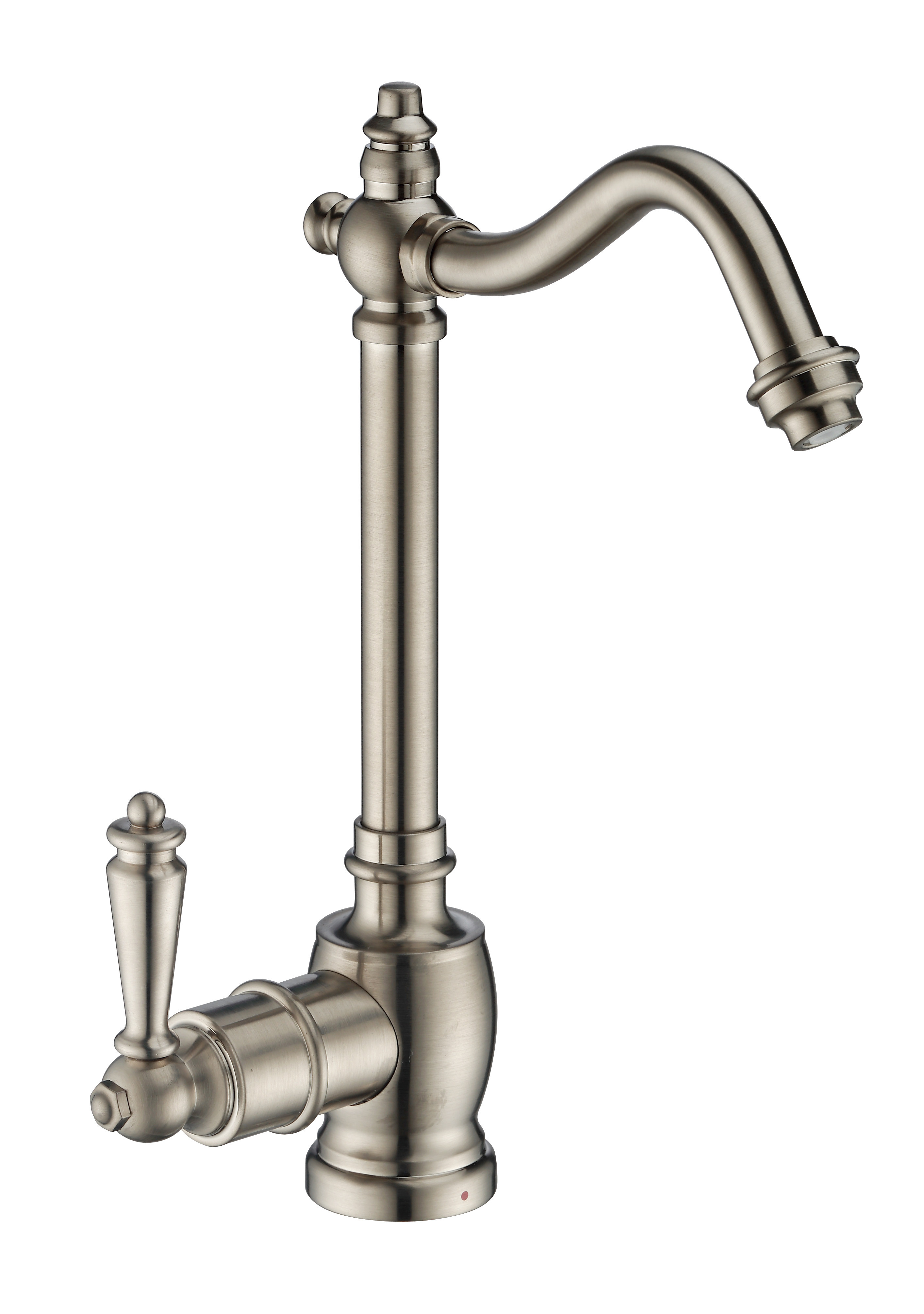 Whitehaus WHFH-H1006-BN Brushed Nickel Point of Use Instant Hot Water Faucet with Traditional Spout