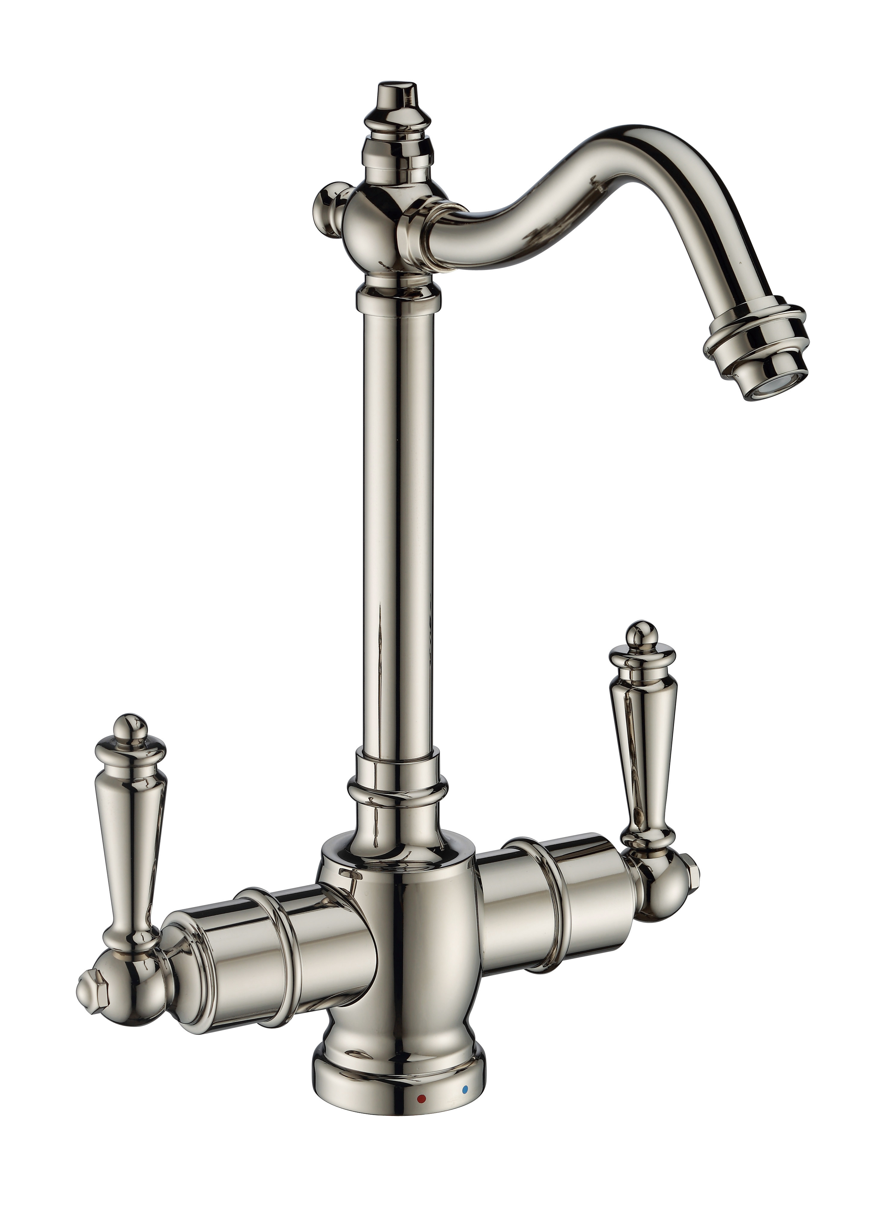 Whitehaus WHFH-HC1006-PN Polished Nickel Instant Hot/Cold Water Faucet with Traditional Spout