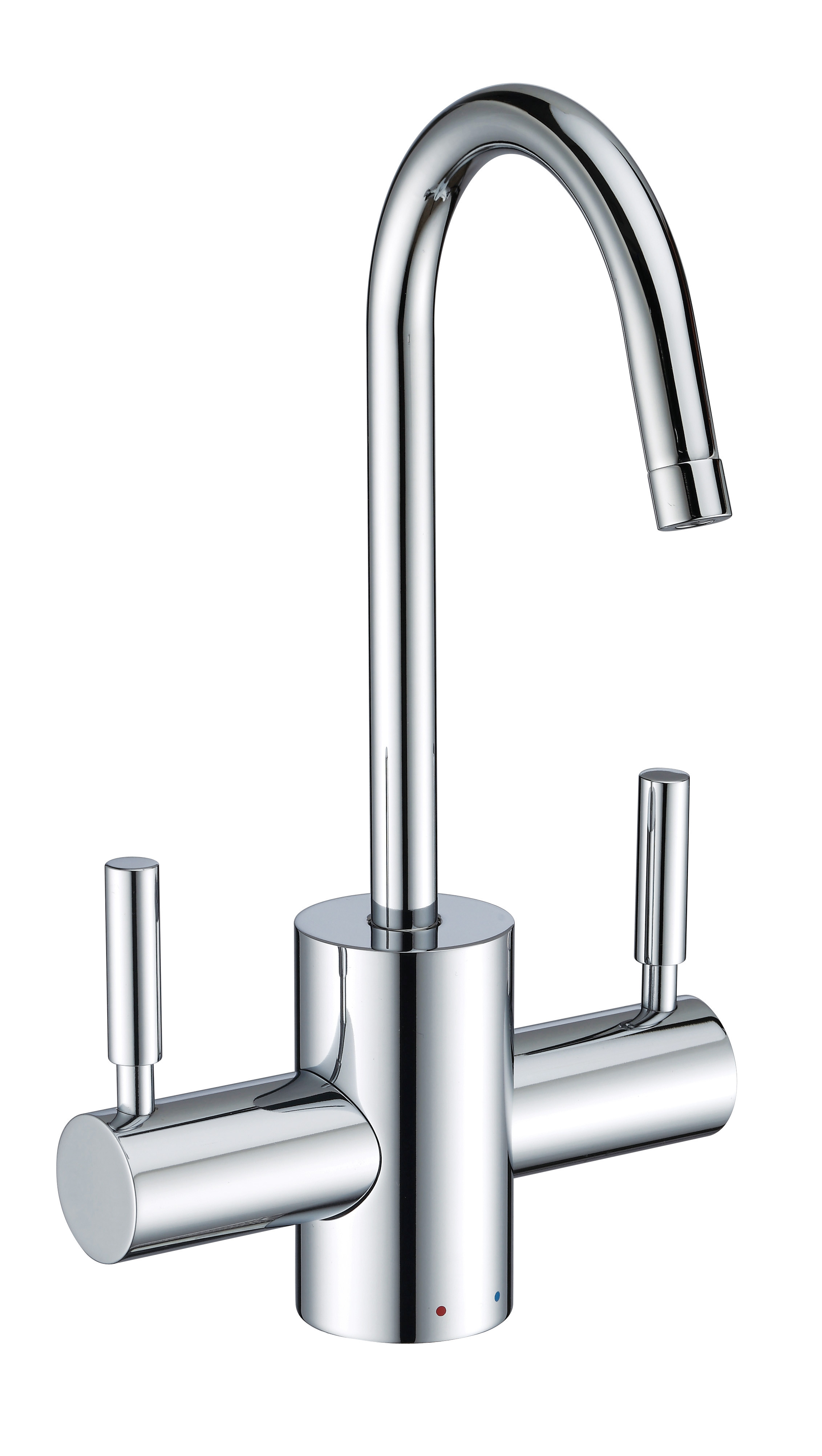 Whitehaus WHFH-HC1010-C Polished Chrome Instant Hot/Cold Water Faucet with Contemporary Spout