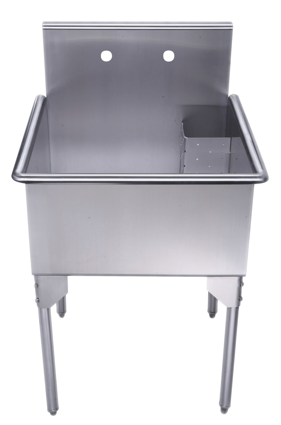 Whitehaus WHLS2424-NP 24" Brushed Stainless Steel Freestanding Utility Sink