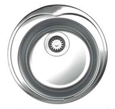 Whitehaus WHNDA16 Stainless Steel Large Round Drop-In Kitchen Sink