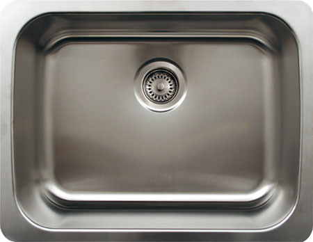 Whitehaus WHNU2318 Stainless Steel 23'' Single Bowl Undermount Kitchen Sink