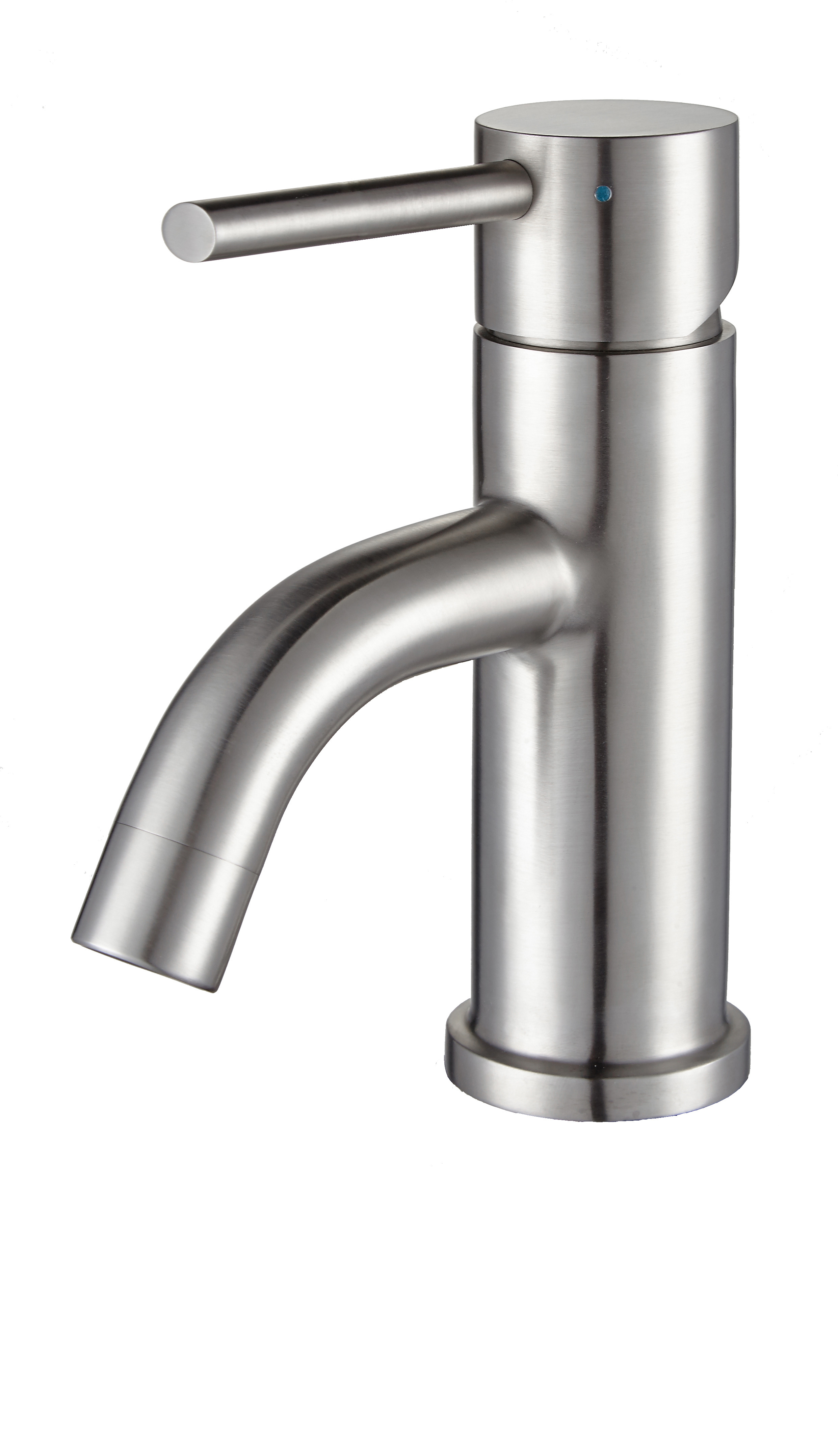 Whitehaus WHS0111-SB-BSS Brushed Stainless Steel 1 Handle Deck Mouted Standard Bathroom Faucet