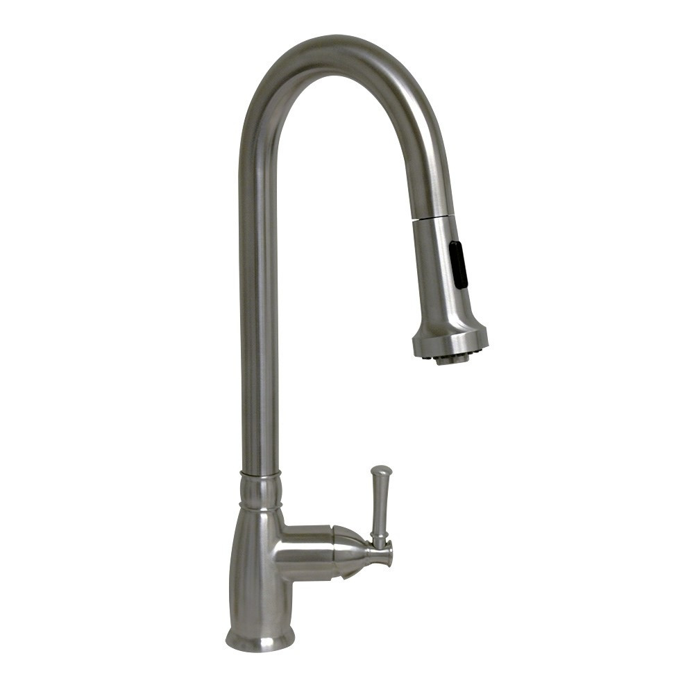 Whitehaus WHS6800-PDK-BSS Waterhaus Brushed S. Steel Single-Hole Faucet