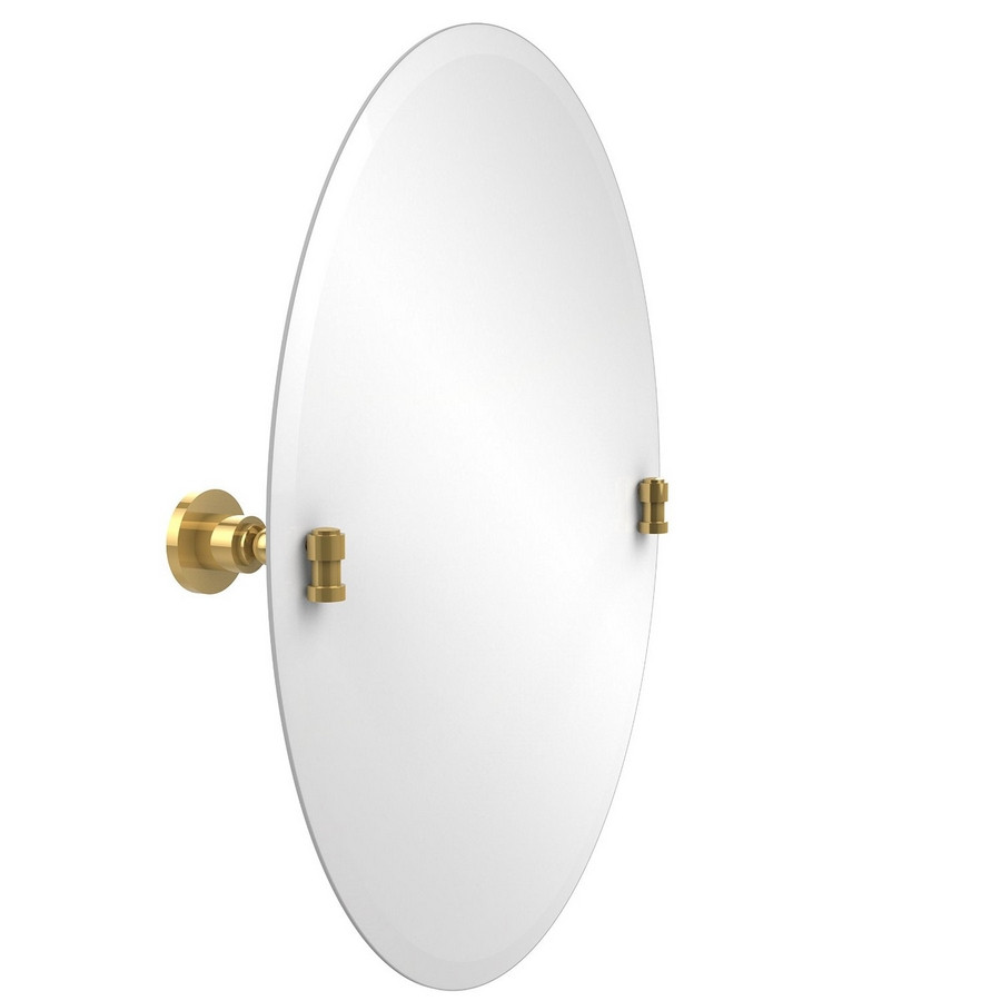 Allied Brass WS-91-PB Oval Tilt Mirrorwith Beveled Edge in Polished Brass