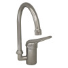 Whitehaus 3-2851-C Modern Goose Neck Single Hole Prep Swivel Kitchen Faucet