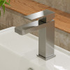 ALFI brand AB1229-BN Single Lever Square Bathroom Faucet Brushed Nickel