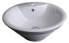 American Imagination AI-106 Above Counter Round Vessel Sink in White For Single Hole Faucet