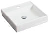American Imagination AI-1119 Wall Mount Square Vessel In White Color For Single Hole Faucet