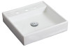 American Imagination AI-1121 Wall Mount Square Vessel In White Color For 8-in. o.c. Faucet