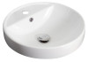 American Imagination AI-1123 Drop In Round Vessel In White Color For Single Hole Faucet 